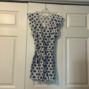 Loft blue & white pattern jumper